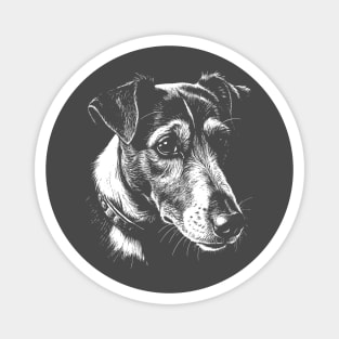 Jack Russell dog art in linear style Magnet